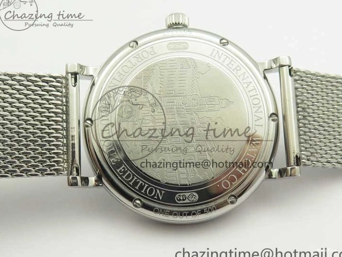 MIROTIME 0307 Portofino IW356501 SS V3 MK 1:1 Best Edition Blue Dial On SS Mesh Bracelet MIYOTA Timeless 7194